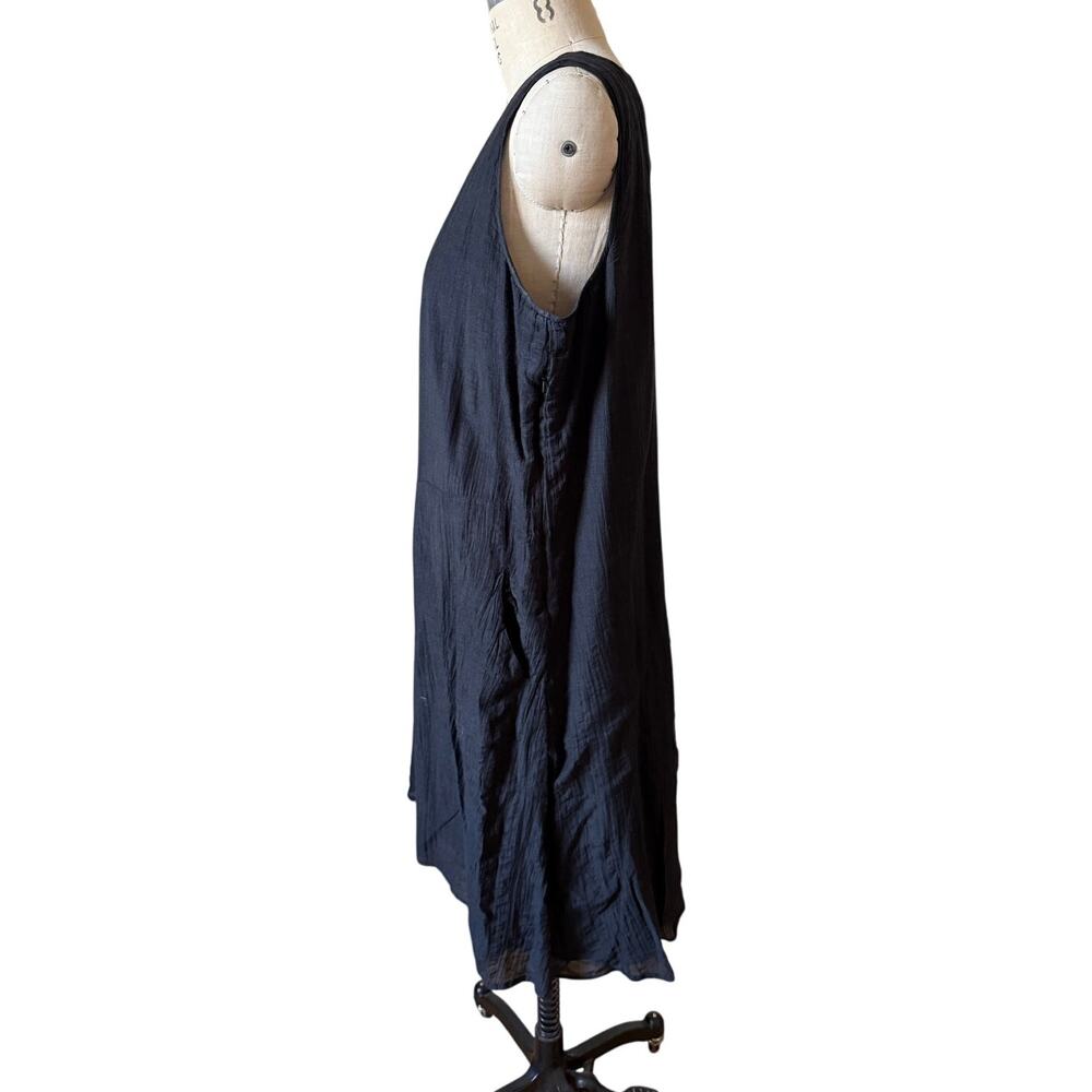J. Jill Silk/ Cotton Black Textured Knee-Length Sheath Dress Size Large - Picture 2 of 6